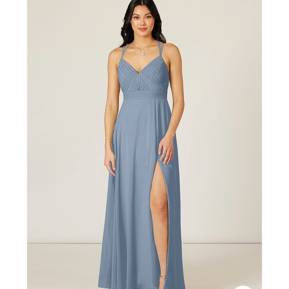 Azazie Aubrey dress dusty blue - A2